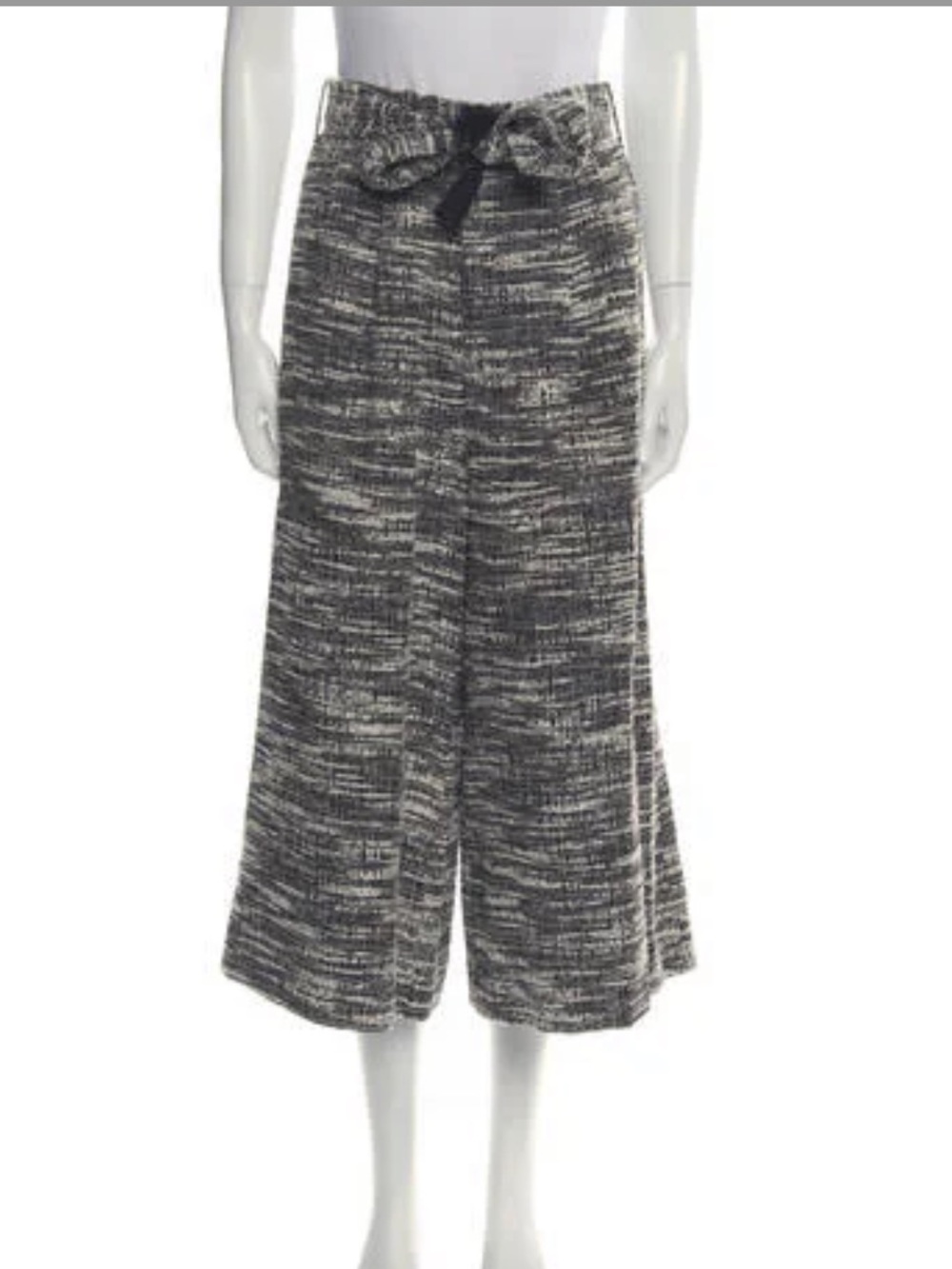 Apiece Apart Black & White Marled Wide-Leg Culotte Pants
